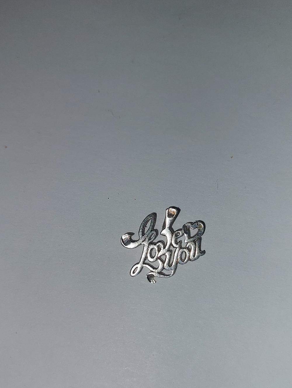 Silver Script 'Love You' Charm.925 Silver
